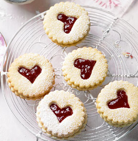 Jammie Dodgers are a popular British biscuit, made from shortcake with a raspberry or strawberry flavoured jam filling